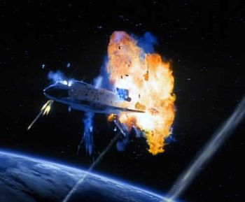 bencana meteor pesawat ulak alik